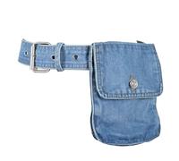 Bolso de mano de mezclilla para mujer con cinturón desmontable, bolsa de soporte para teléfono para camisas, vestidos, camisetas, para ropa casual de abrigo, azul claro, Talla única