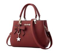 Bolso de mano de moda para mujer, bolso de hombro para mujer, bolso de cuero para mujer con correa, Red, Talla única