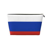 Bolso de mano de piel con patrón de bandera rusa para mujer, portátil, gran capacidad, con cremallera, bolsa de almacenamiento, color dorado, talla única, Gold, Talla única