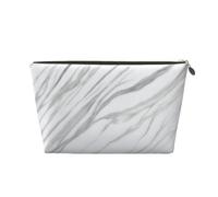 Bolso de mano de piel con patrón de mármol blanco para mujer, portátil, gran capacidad, con cremallera, bolsa de almacenamiento, color dorado, talla única, Gold, Talla única