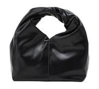 Bolso de mano de piel sintética para mujer, con asa superior fruncida, bolsa suave para cóctel, graduación, fiesta, boda, Black, 250.00x170.00x100.00mm/9.84x6.69x3.94inch
