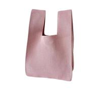 Bolso De Mano De Punto Hecho A Mano For Mujer, Minibolso De Muñeca Con Nudo, Bolso De Mano Informal De Color, Bolso De Compras Reutilizable(Pink)