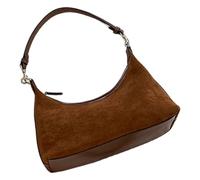 Bolso de mano de tela de lujo para mujer, bolso de hombro suave, casual, para el trabajo y viajes, oficina, accesorio de moda, café, One Size