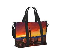 Bolso de mano de viaje con estampado de atardecer de Las Vegas para mujeres y hombres, con correa para el hombro, para escapadas de fin de semana, gimnasio, vacaciones