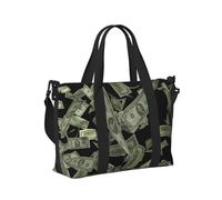 Bolso de mano de viaje con estampado de dinero y signo de dólar para mujeres y hombres, plegable, para fin de semana, vacaciones, viajes, bolsa de hombro