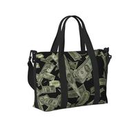 Bolso de mano de viaje con estampado de dinero y signo de dólar para mujeres y hombres, plegable, para fin de semana, vacaciones, viajes, bolsa de hombro