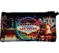 Bolso de mano diseñado por Las Vegas - Las Vegas Strip - $100 Las Vegas, Negro -, Landmark- Azul