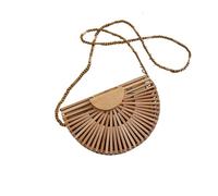 Bolso de mano diseño for mujer, hecho a, bambú, con forma media luna, bandolera hombro, bolso playa verano, tejido paja, for teléfono Para Viajes Vacaciones Casual(S)
