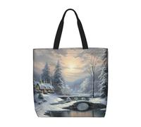 Bolso De Mano Escena Invernal Nevada Mujer Tote Bag Grande Bolsa De Mano Casual Bolso Tote Para Viaje Compras Vacaciones