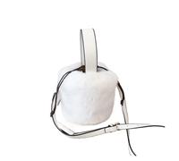 Bolso de mano esponjoso para mujer, de felpa, de gran capacidad, cálido, de un solo hombro, para invierno y otoño, bolso de invierno mullido, Blanco, Talla única