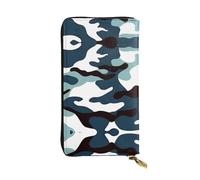 Bolso de mano estampado de camuflaje marino (7.5 x 4.1 pulgadas) | Cartera de cuero