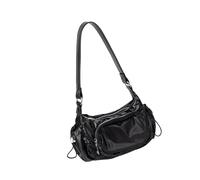Bolso de mano estético de piel sintética para mujer, bolso de hombro para axilas, estilo coreano, axila, compras, citas, estilo coreano, bolso para mujer, piel sintética, hombro estético, axila, Black