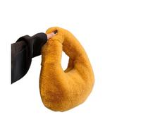 Bolso de mano felpa color sólido con forma bola masa hervida, bolso, pequeño for teléfono al aire libre(Yellow)