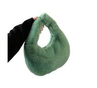 Bolso de mano felpa color sólido con forma bola masa hervida, bolso, pequeño for teléfono al aire libre(Green)