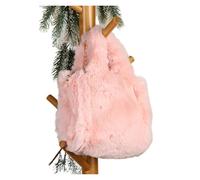 Bolso de mano felpa for mujer, for otoño e invierno, color liso, elegante, suave, a la moda, for compras y hombro(Pink,S)