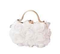 Bolso De Mano Flores Bolsos de noche lujo for mujer, elegante bolso mano con flor rosa en 3D, hombro cadena, bolsos cruzados for boda y evento Formal