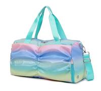 Bolso de Mano for Yoga for Mujer, Impermeable, Gran Capacidad, Multifuncional, con Zapatos y Compartimento húmedo for Fiestas Pijamas, Viajes, Baile Deportivo(Green)