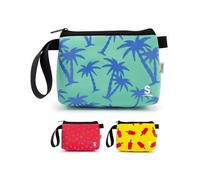 Bolso de mano Fresch de neopreno 20 x 14,5 cm con asa - Estuche de verano colorido con fantasía - 3 diseños surtidos para playa, viaje y diario - Varzi desde 1956