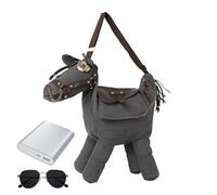 Bolso de mano genérico para mujer | Bolso en forma de caballo | Sa c con retro | para mujer, esposa, novia, exterior, compras, citas, reunión, ocio, viajes, vacaciones, Gris, Se référer au