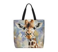 Bolso De Mano Giraffe Con Estilo En Acuarela Casual Bolso De Las Ligera Bolsa De Compras Para Mamá Escolares Amigas