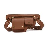 Bolso de mano impermeable para mujer, bolso cruzado pequeño para teléfono, paquete de equitación al aire libre con múltiples bolsillos, marrón claro, Talla única