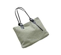 Bolso de mano informal for mujer, bolso hombro gran capacidad, tela felpa cálida, bolsos compras for(Green)