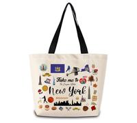 Bolso De Mano Llévame A Nueva York Ligera Bolso De Las Ajustable Bolsa De Lona Para Amigas Playa Enfermería