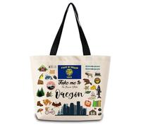 Bolso De Mano Llévame A Oregon Ajustable Bolso De Hombro Ligera Tote Bag Para Escolares Trabajo Amigas