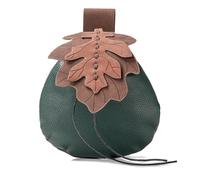 Bolso de mano medieval con cordón, riñonera con cordones para cosplay y ferias renacentistas, monedero de cuero para hombres y mujeres, Gr n, Talla única