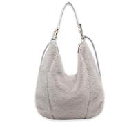 Bolso de mano mullido para mujer, bolso de mano suave y esponjoso para el invierno, bonito bolso de piel sintética, bolso de mano de felpa tipo bandolera (grau)