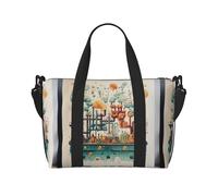 Bolso de mano Oxford con estampado de química, bolso de hombro casual, bolsa de fin de semana, bolsa de almacenamiento de gran capacidad, Negro -, Talla única