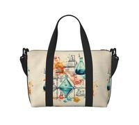 Bolso de mano Oxford con estampado de química, bolso de hombro casual, bolsa de fin de semana, bolsa de almacenamiento de gran capacidad, Negro -, Talla única