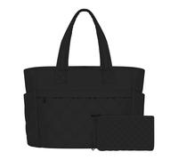 Bolso de mano para computadora de 16.1 x 6.3 x 11.8 pulgadas para mujer, bolsas de hombro grandes con cremallera, de mano de poliéster grande y ligera para el trabajo con pequeña, Black