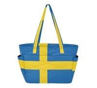 Bolso de mano para mujer, bolsa de viaje para viajes y playa, escapada de fin de semana con parte inferior reforzada con bandera de Suecia