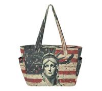 Bolso de mano para mujer, bolso de hombro para enfermera, viajes, trabajo, con portavasos, bandera del día de los presidentes de Estados Unidos y mujer