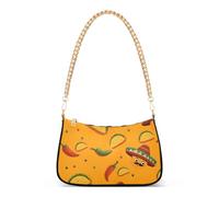 Bolso de mano para mujer, bolso de mano para mujer, bolso Hobo Taco Mexico naranja con cierre de cremallera