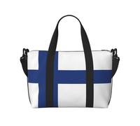 Bolso de mano para mujer con estampado de bandera finlandesa, bolso cruzado portátil, adecuado para fitness, viajes.
