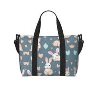 Bolso de mano para mujer con estampado de conejito de dibujos animados, bolso cruzado portátil, adecuado para fitness, viajes.