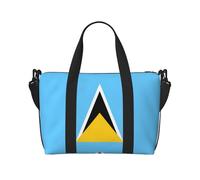 Bolso de mano para mujer con estampado de la bandera de Santa Lucía, bolso cruzado portátil, adecuado para fitness, viajes.