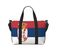 Bolso de mano para mujer con estampado de la bandera de Serbia, bolso cruzado portátil, adecuado para fitness, viajes.