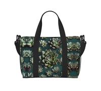Bolso de mano para mujer con estampado de muchas suculentas, bolso cruzado portátil, adecuado para fitness, viajes.