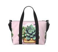 Bolso de mano para mujer con estampado de suculentas de dibujos animados, bolso cruzado portátil, adecuado para fitness, viajes.