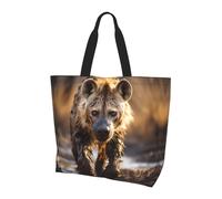 Bolso de mano para mujer con estampado de unicornio rosa, bolsa de hombro de gran capacidad, adecuada para compras, trabajo, viajes y gimnasio, Hiena solitaria, One Size