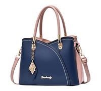 Bolso de mano para mujer, de gran capacidad, a cuadros, color de contraste, medio de un hombro, bolsa de mensajero para profesores, Paquete de 2 unidades, Talla única