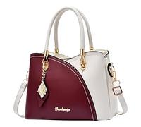 Bolso de mano para mujer, de gran capacidad, a cuadros, color de contraste, medio de un hombro, bolso de mensajero para laptop para mujer, Wh2, Talla única