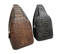 Bolso de mano para mujer, de piel de cocodrilo auténtica, pequeño, exótico, de piel de cocodrilo real, bandolera de viaje