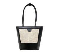Bolso de mano para mujer, elegante, de piel sintética, simple, sólido, Black