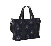 Bolso de mano para ordenador portátil para mujer - Ojo dorado y cabeza de lobo impreso - Bolsa de viaje para mujer, bolsa de deporte para hombre, bolsa de viaje bandolera para hombre
