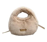 Bolso de mano peludo a juego para mujer, bolso de mensajero a la moda, bolso cruzado de felpa para otoño e invierno, bandolera a juego para mujer, hombro peludo para compras, albaricoque, One Size