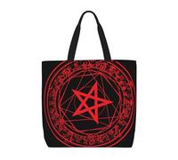 Bolso De Mano Pentagrama Círculo Rojo Sangre Mujer Bolsa De Playa Casual Bolsos Shopper Grande Bolsos De Hombro Para Viaje Ordenador Compras